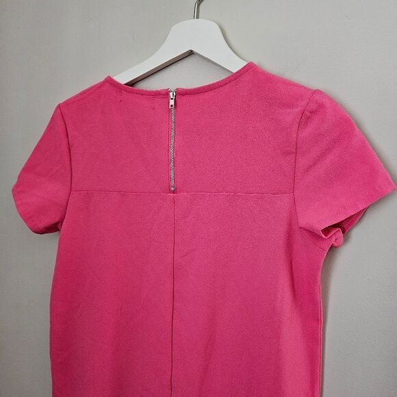 Chelsea28 Dress Mini Short Sleeve Dress Casual Barbie Pink Solid Crewneck - Picture 5 of 8